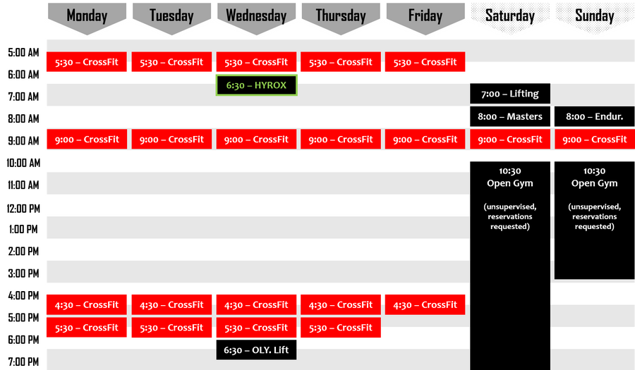 Midcoast CrossFit Schedule